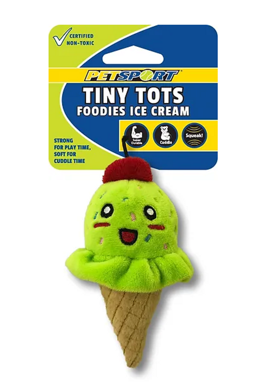 PetSport Tiny Tots Foodies Ice Cream Mint Dog Toy