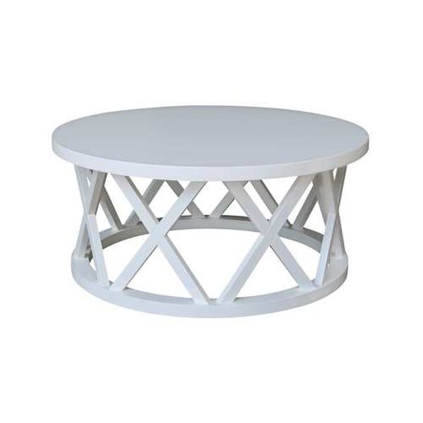 White Round Ceylon Coffee Table