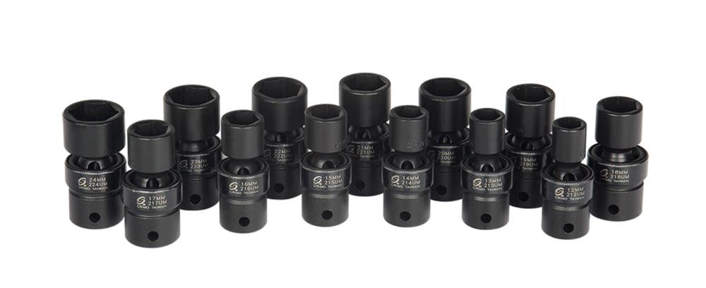 1/2 In. Drive Metric Universal Impact Socket Set 13 pc. ;