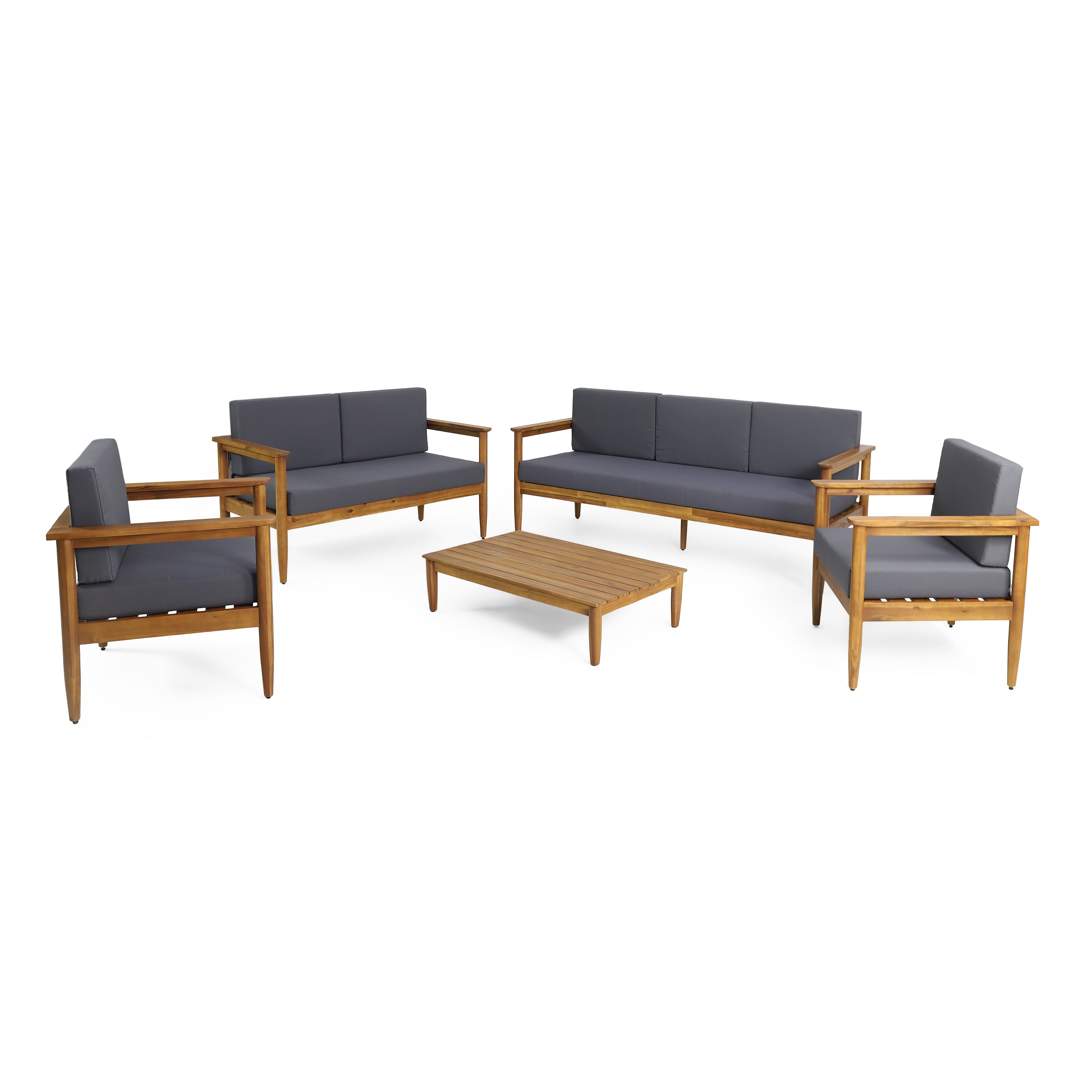 Plumb Outdoor Acacia Wood 7 Seater Chat Set