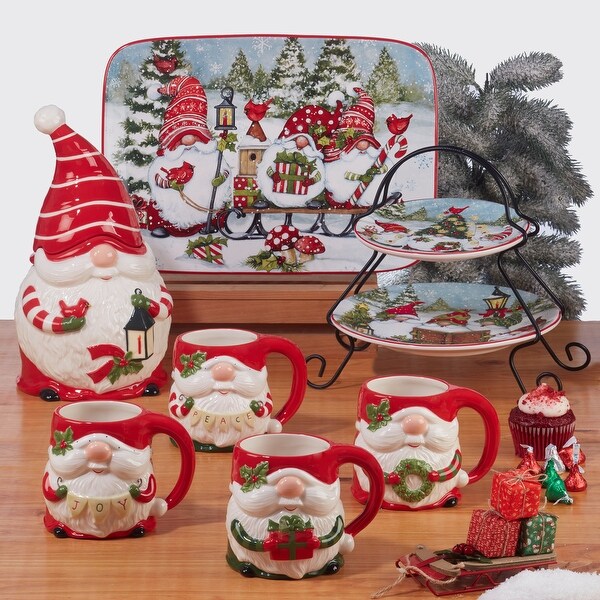 Certified International Christmas Gnomes Rectangular Platter 14 x 10