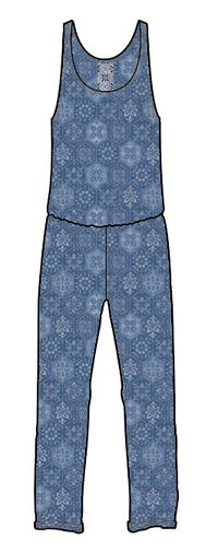 Eva Recycled Cotton Jumpsuit - Tile Dark Denim