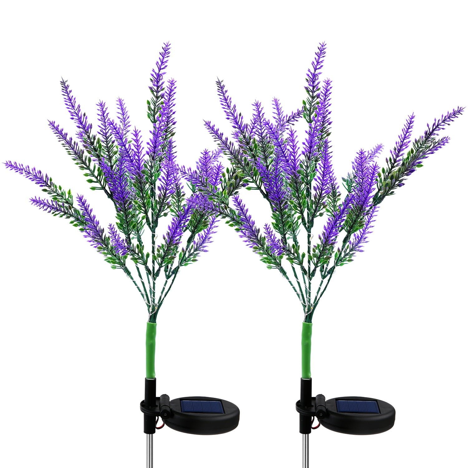 Joyoldelf Solar Outdoor Lights， Waterproof Garden Light for Outdoor Decor， Solar Powered Landscape Lights for Patio Yard Backyard Walkway lawn Decoration， Pathway Flower Stake Lights， 2 Pack Lavender