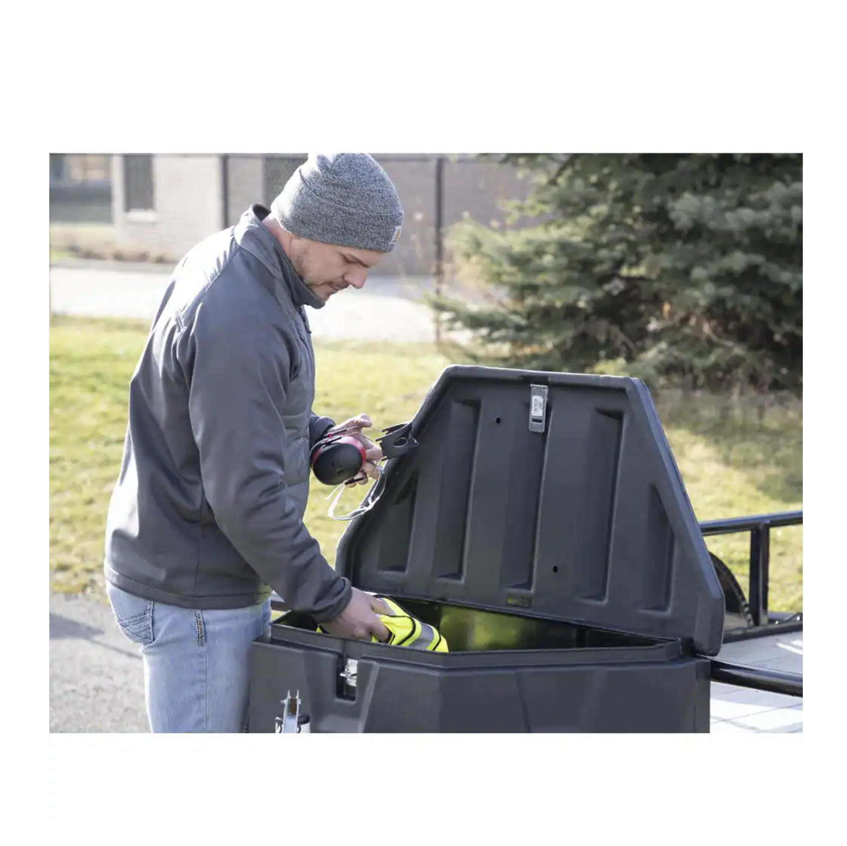 Buyers Products Company 18 in. x 19 in. x 36 in. Matte Black Plastic Trailer Tongue Truck Tool Box