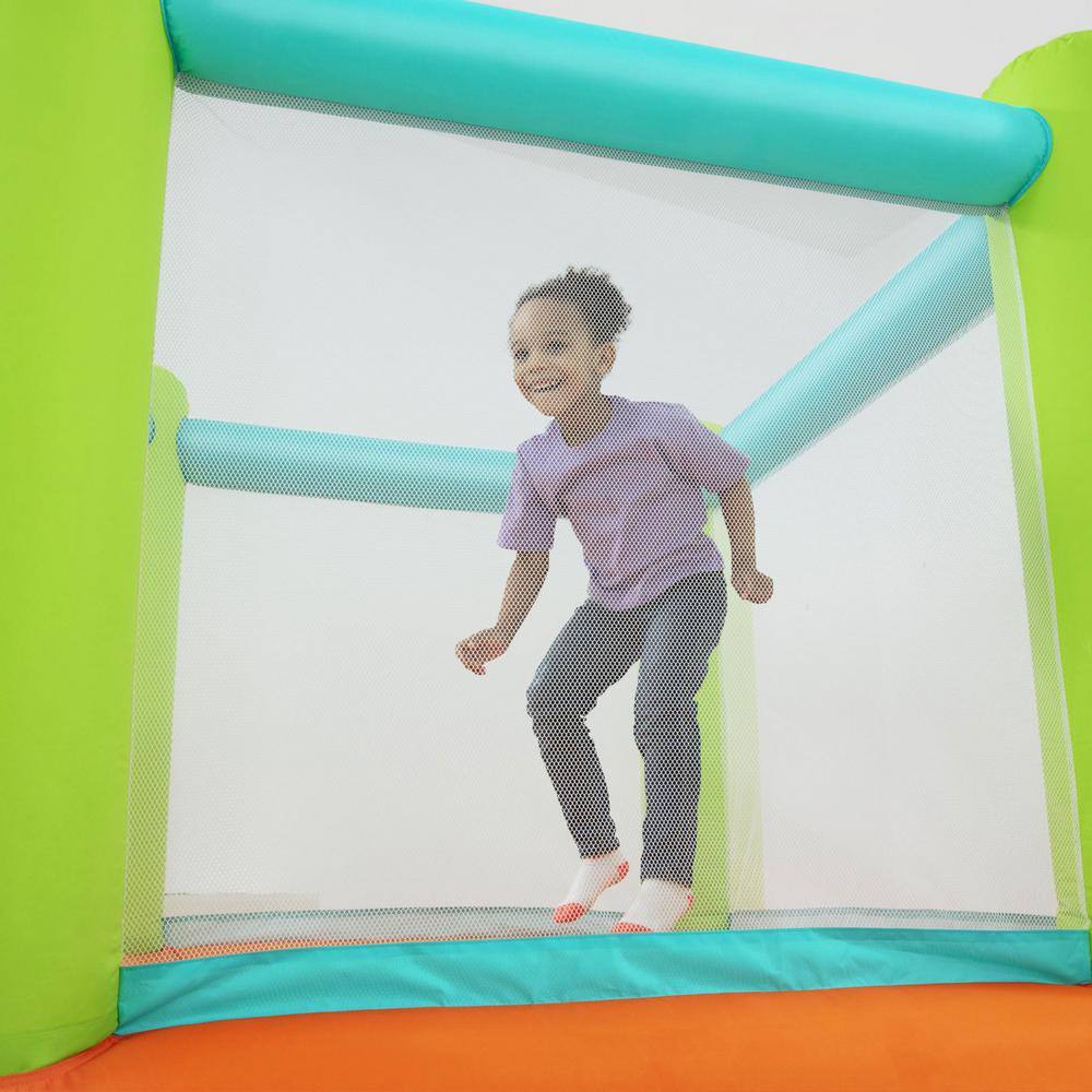 Bestway Jump And Soar Multicolor PVC Outdoor Indoor Inflatable Bounce House with Air Pump  Bag 53395E-BW