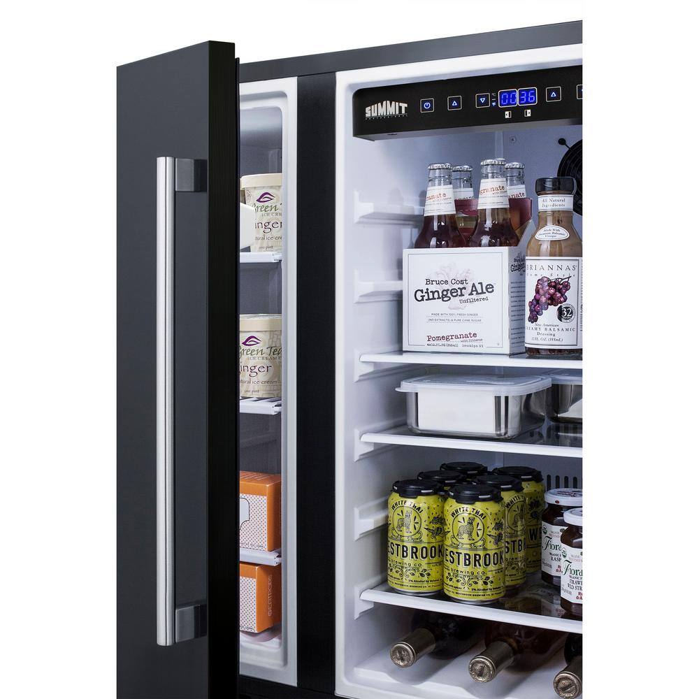 Summit Appliance 30 in. 5.4 cu. ft. Built-In Side by Side Refrigerator in Black Counter Depth FFRF3070BK