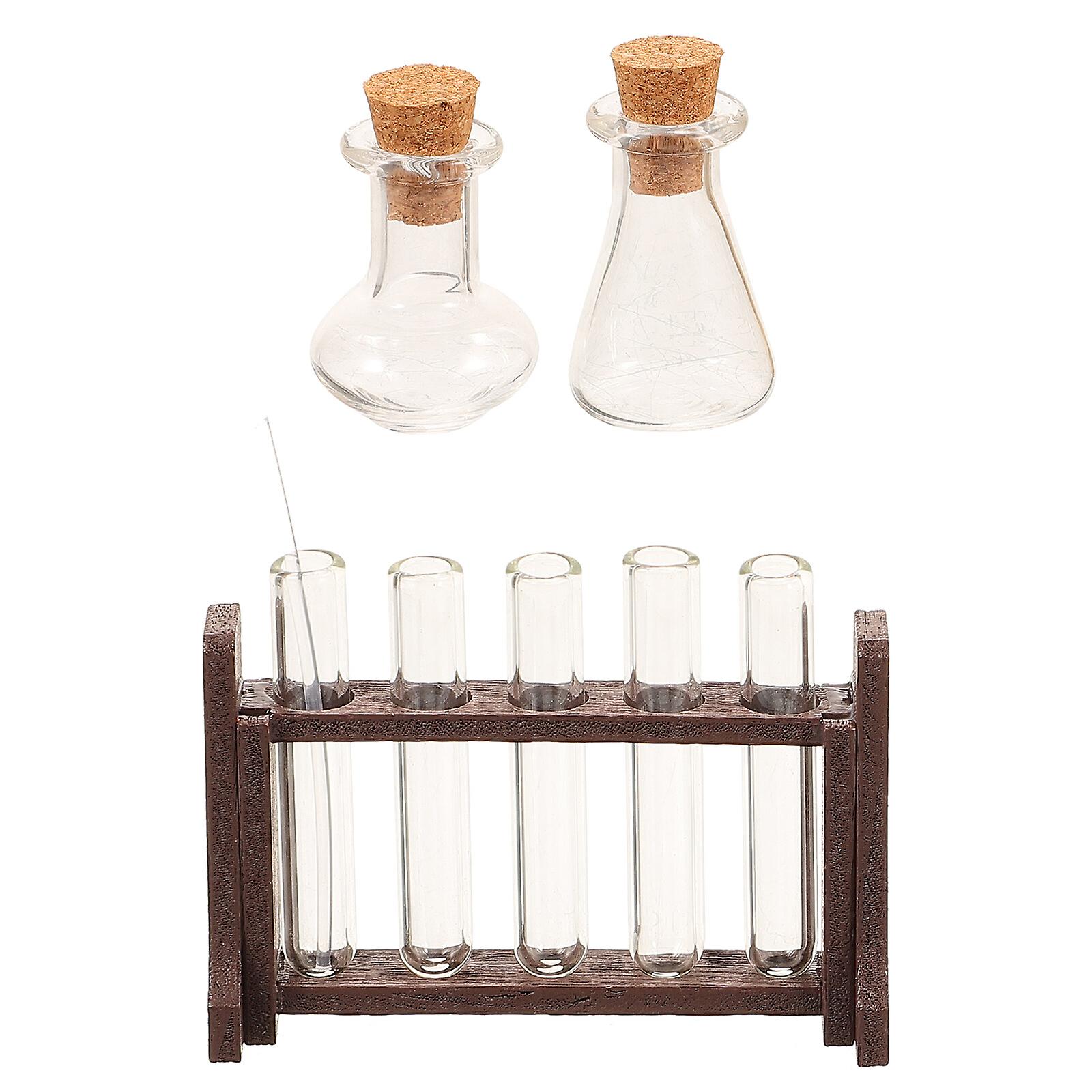 1 Set Of Laboratory Toy Science Tube Rack Education Experiment Toy Test Tube For Doll House