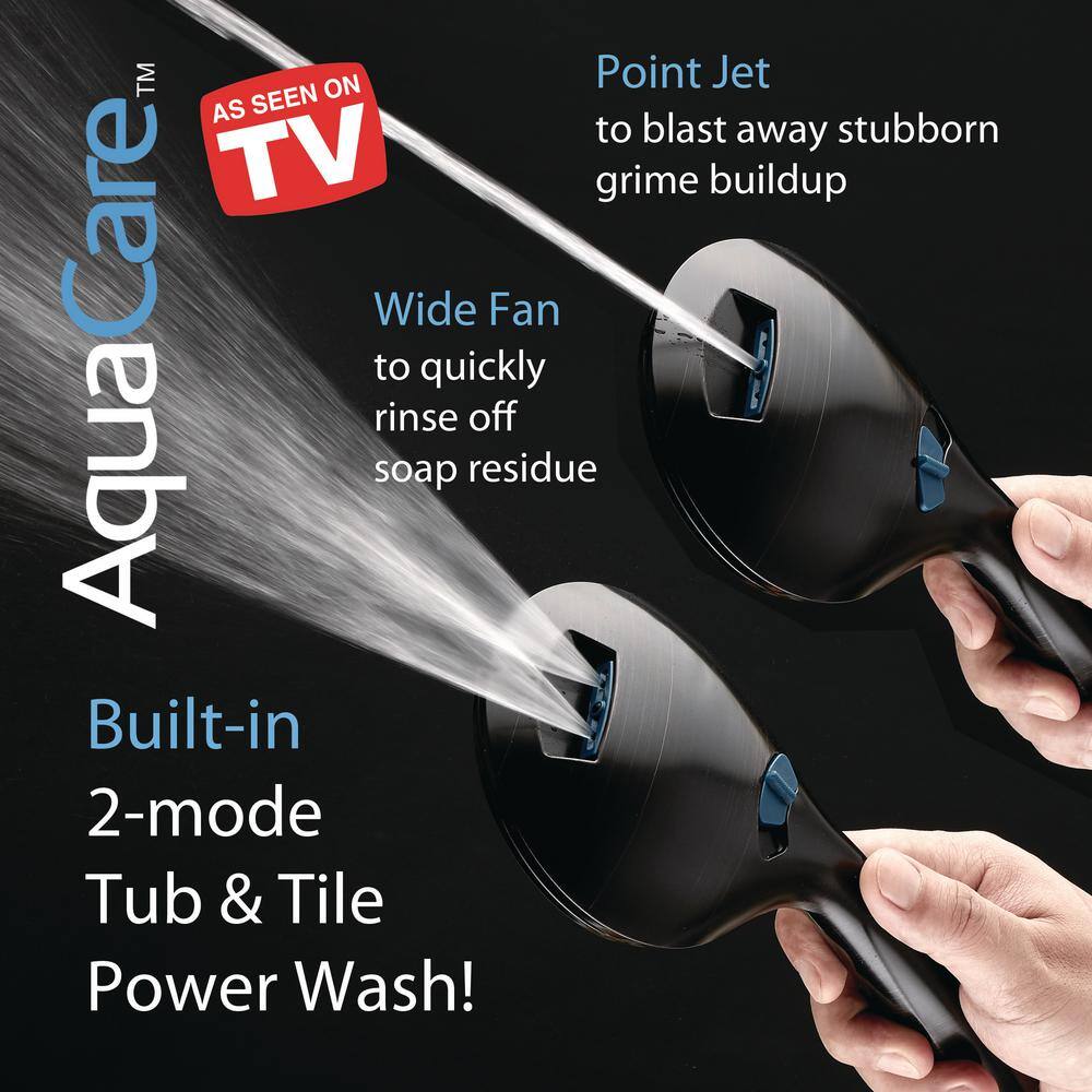 AQUACARE 50-Spray Patterns 2.5 GPM 7 in. Wall Mount Dual Shower Heads and Handheld Shower Head Antimicrobial in Chrome 43339