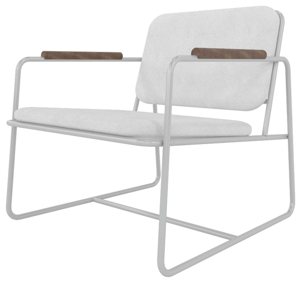 Whythe Pu Leather Low Accent Chair 2.0  White   Contemporary   Armchairs And Accent Chairs   by Kolibri Decor  Houzz