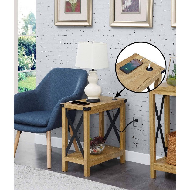 Durango Chairside Table With Charging Station And Shelf Breighton Home