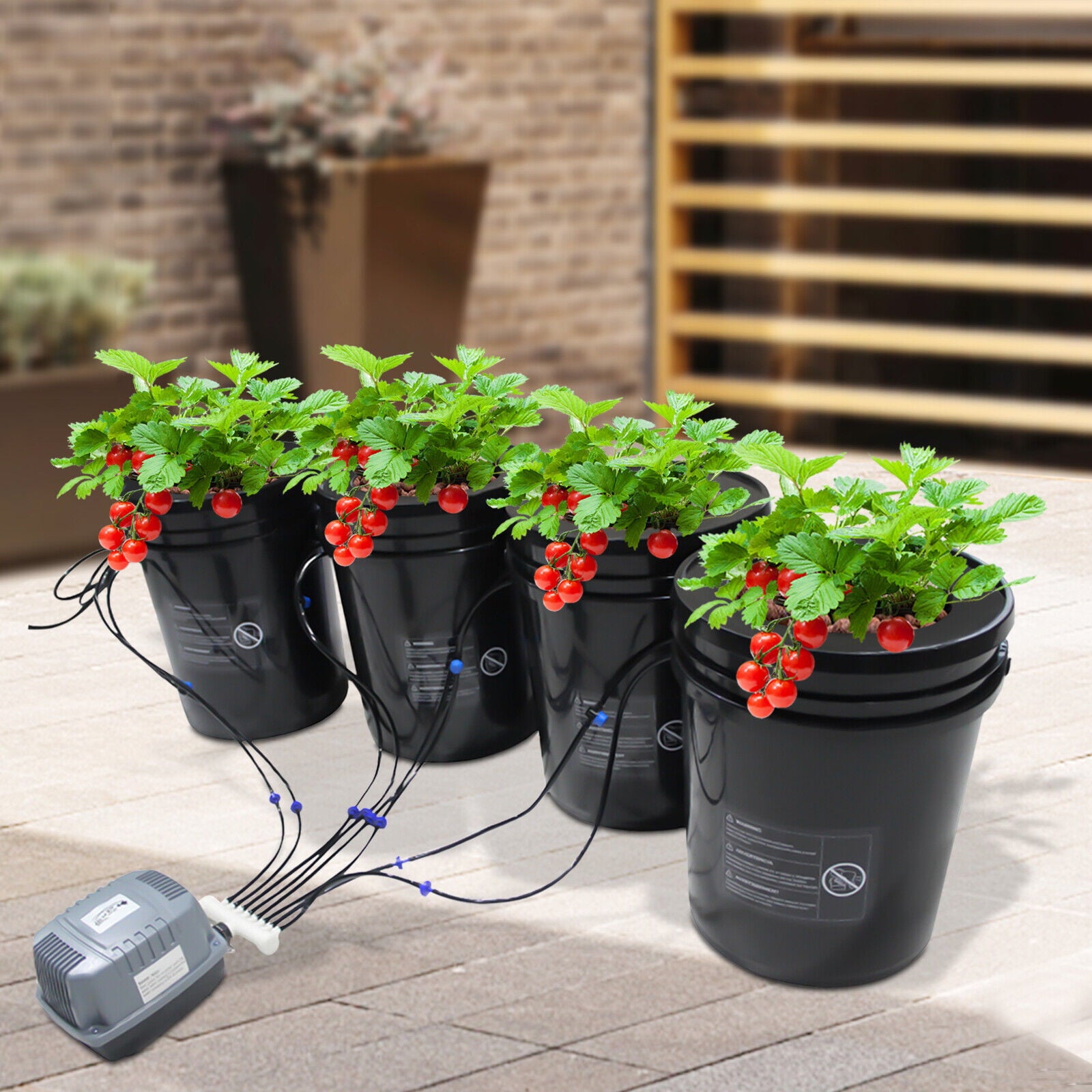 TOOL1SHOoo Hydroponics System， Soilless Hydroponics Growing System Drip Garden System 5gal Hydroponic Buckets