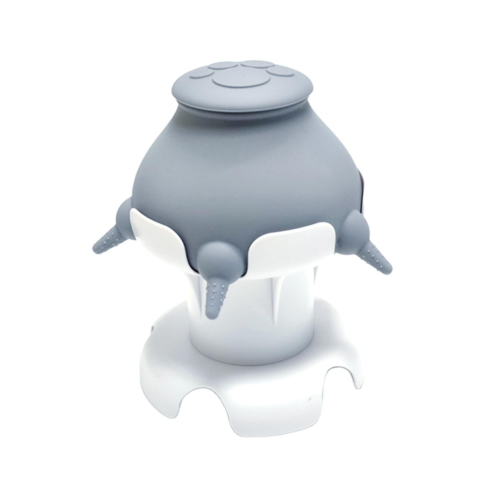 Pet Milk Bowl Small Animals Multi Nozzles Silicone Pet Milk Feeding Device Gray Hollow Base