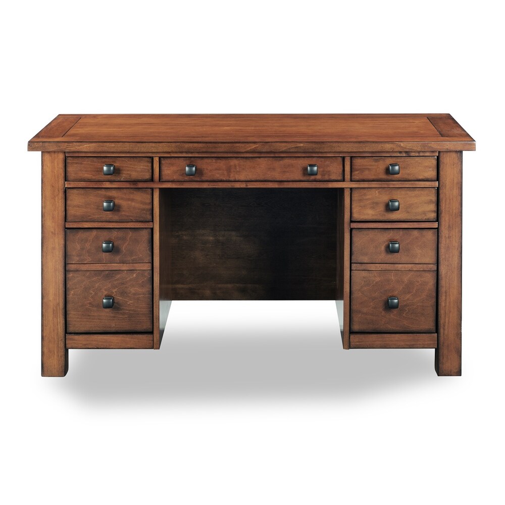 Tahoe Aged Maple Executive Pedestal Desk