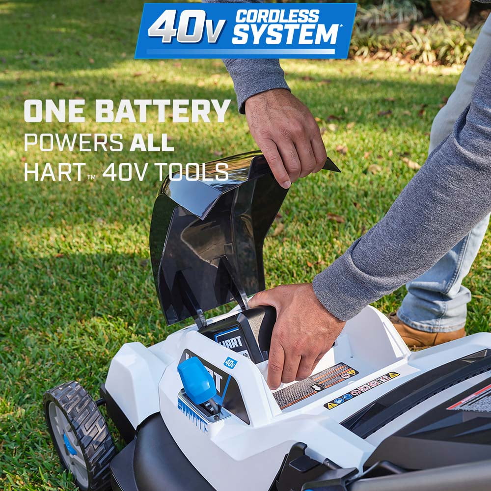 HART 40-Volt Cordless 20-inch Push Mower (1) 6.0 Ah Lithium Ion Battery