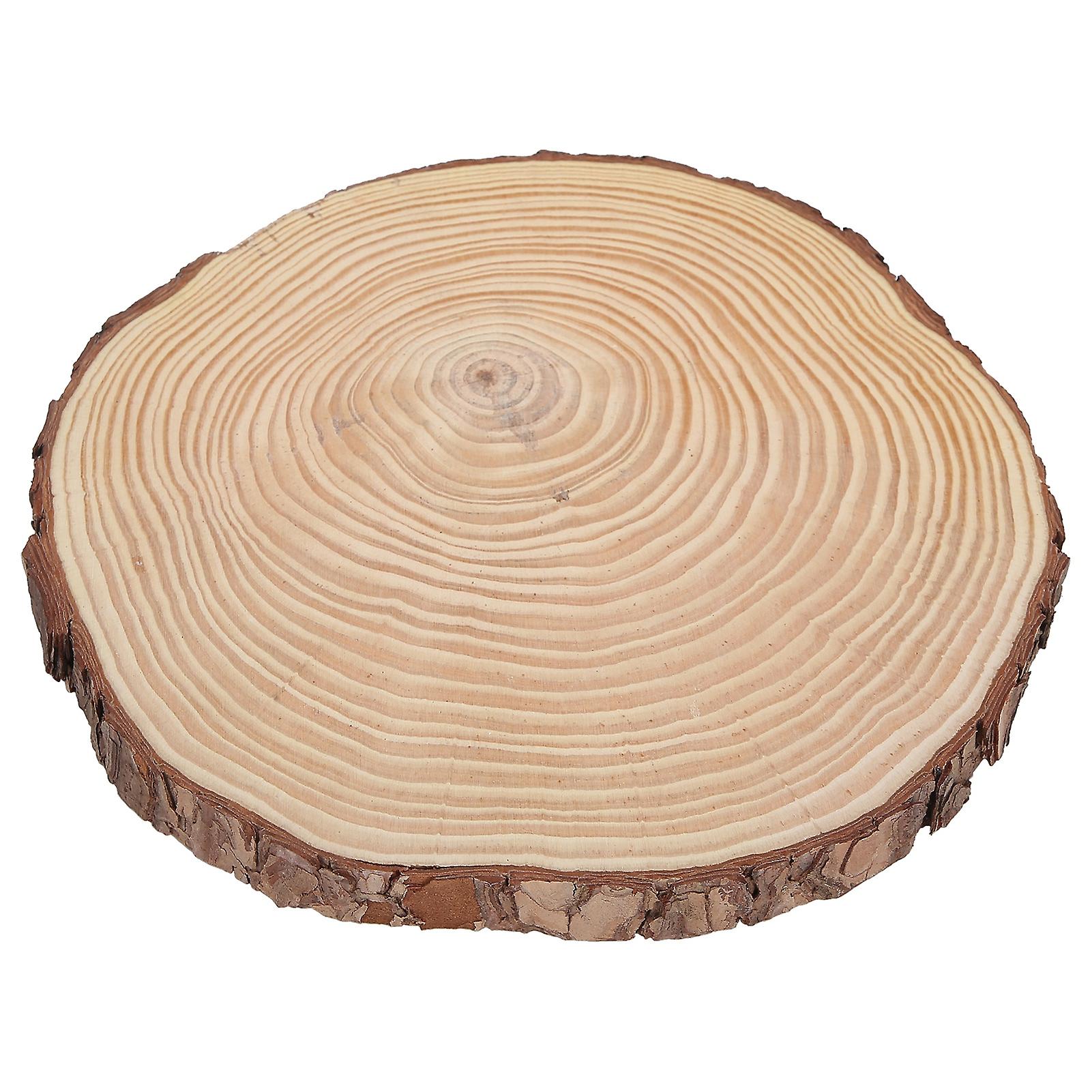 Natural Wood Slices Unfinished Wood Circles Ornaments Irregular Wood Slices With Bark22.5x23cm/8.9x9.1in