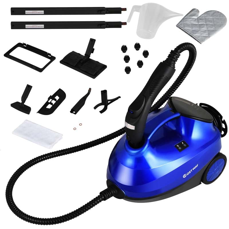 2000W Steam Cleaner, Multipurpose Household Steamer, Heavy Duty Rolling Cleaning Machine with 19 Accessories, 1.5L Water Tank