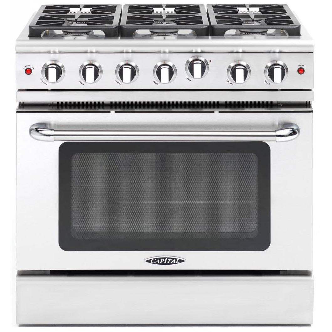 Capital 36-inch Freestanding Gas Range with Convection Technology MCR366-N