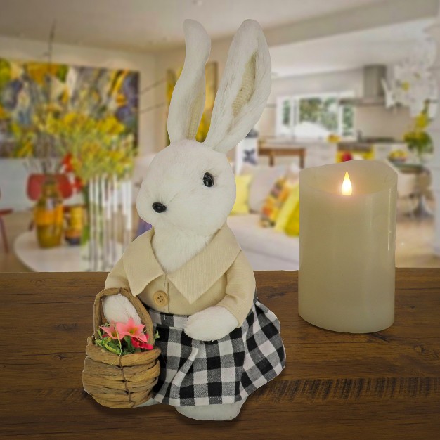 Fluffy Female Bunny Table Decoration Easter Collection