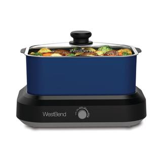 West Bend 5 qt. Blue Non-Stick Versatility Slow Cooker 87905B