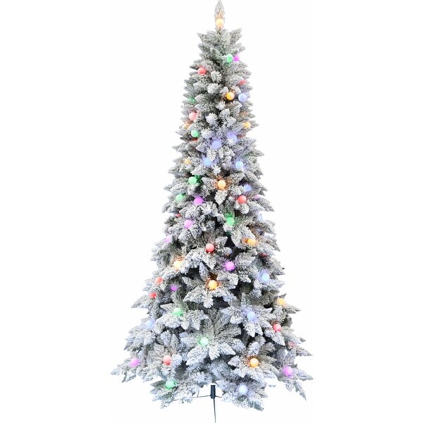 Fraser Hill Farm 6.5Ft. White Tail Pine Snow Flocked Christmas Tree