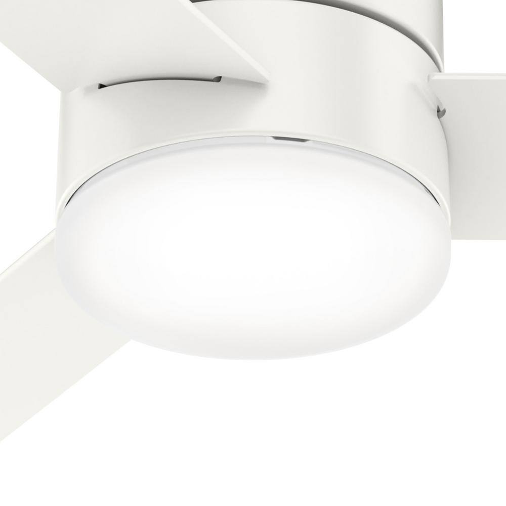 Hunter Minimus 52 in. Integrated LED Indoor Fresh White Ceiling Fan with Remote and Light Kit 51433