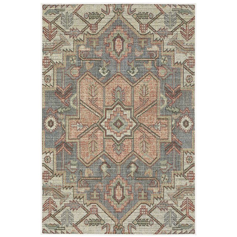 StyleHaven Calla Boho Tribal Blue Multi Indoor Outdoor Area Rug