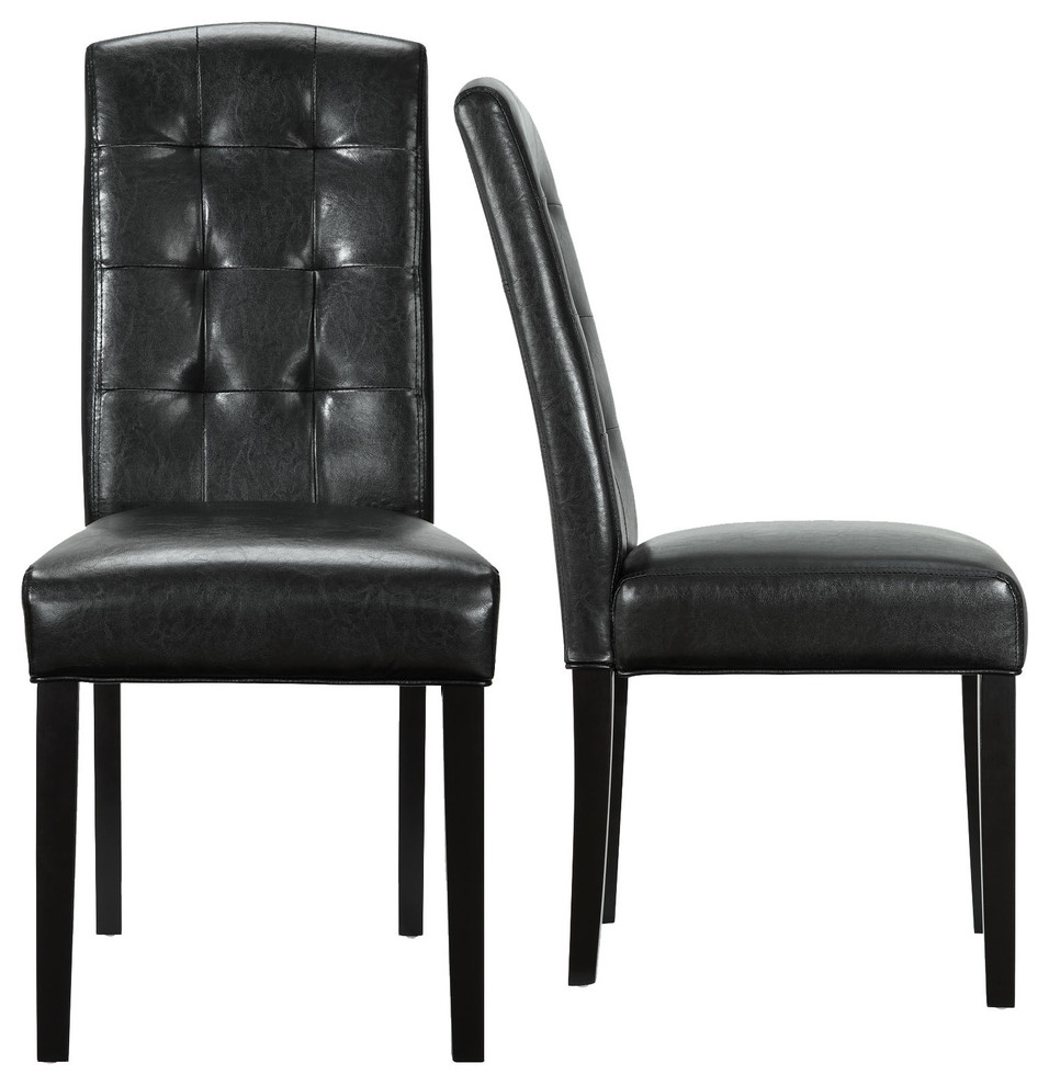 Modern Contemporary Kitchen Dining Chairs Set of 2 Black   Transitional   Dining Chairs   by House Bound  Houzz