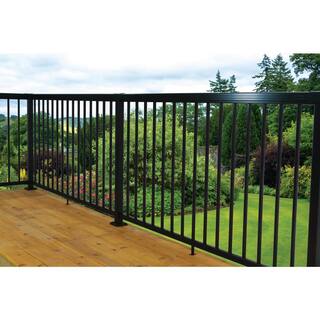 Vista Railing Systems Inc Vista Aluminum 8 ft. Textured Black Aluminum Level Top and Bottom Rail Pack PB7458XB0Y