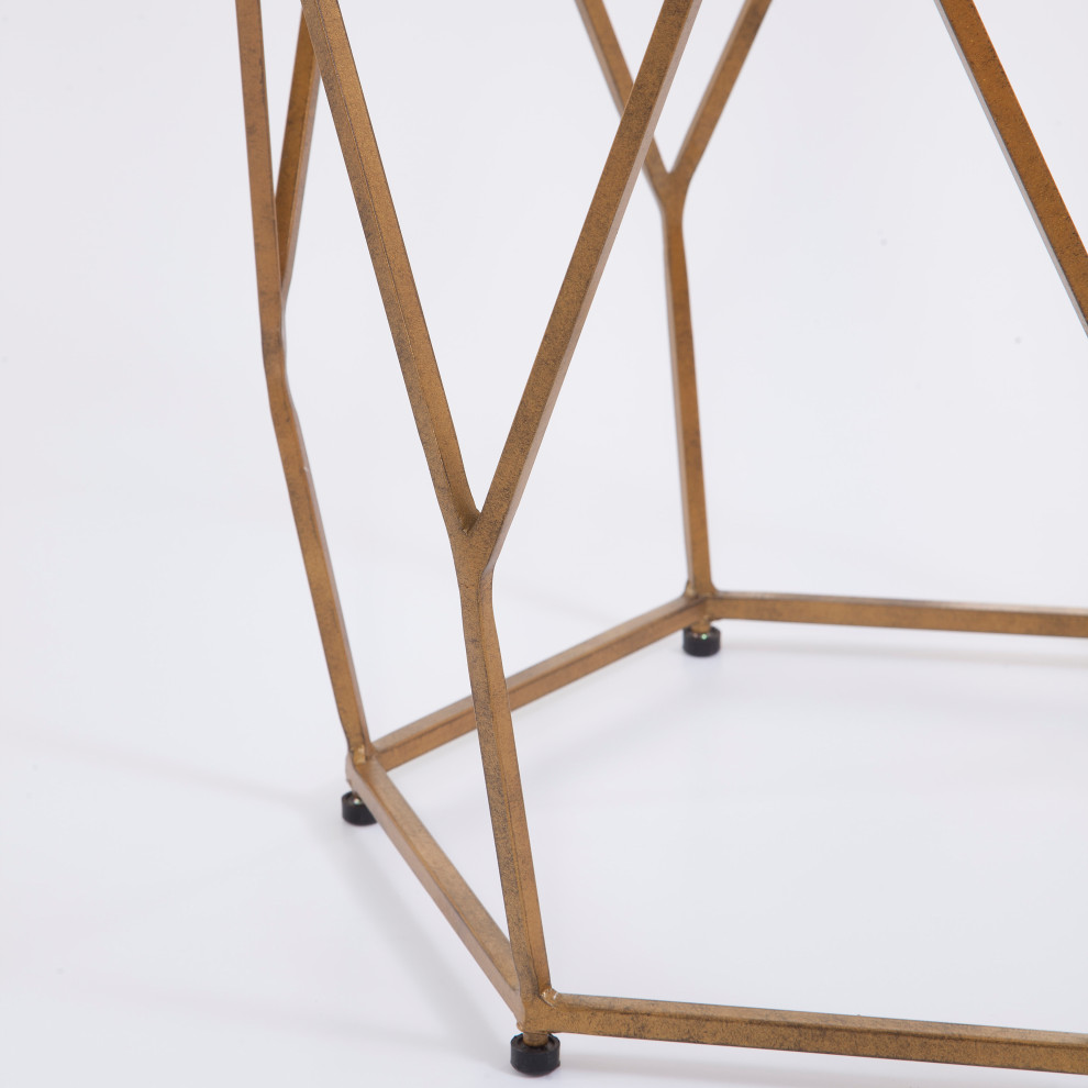 Roxy Hexagonal Chairside End Table   Contemporary   Side Tables And End Tables   by Steve Silver  Houzz