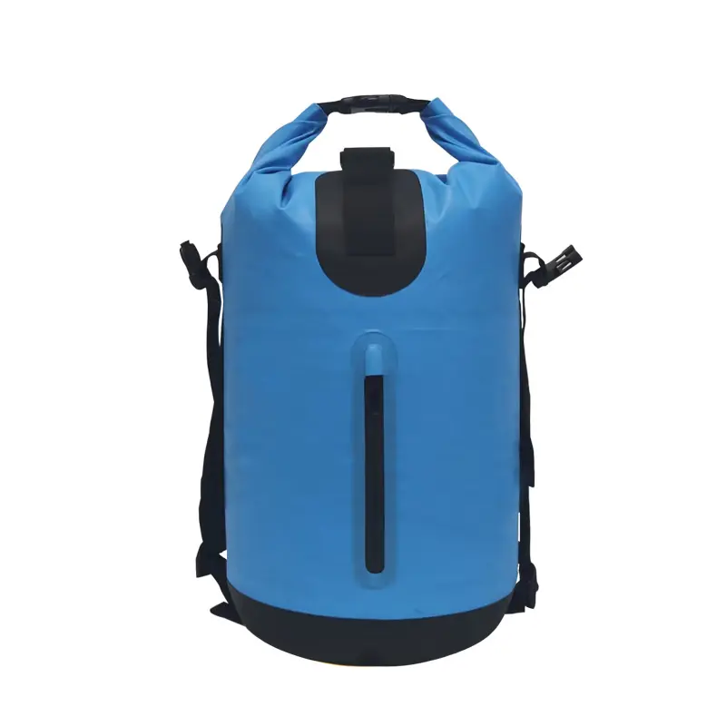 roll top waterproof foldable backpack dry bag with two strips for outdoor sports