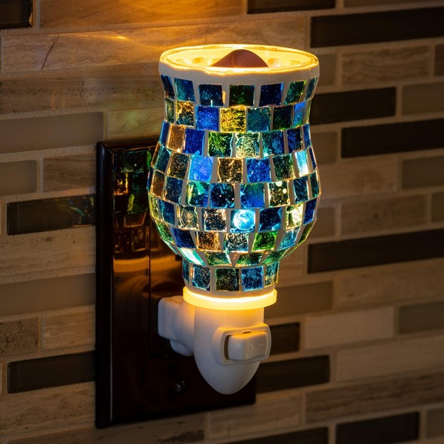 Dawhud Direct Ocean Blue Mosaic Wall Plug in Wax Warmer