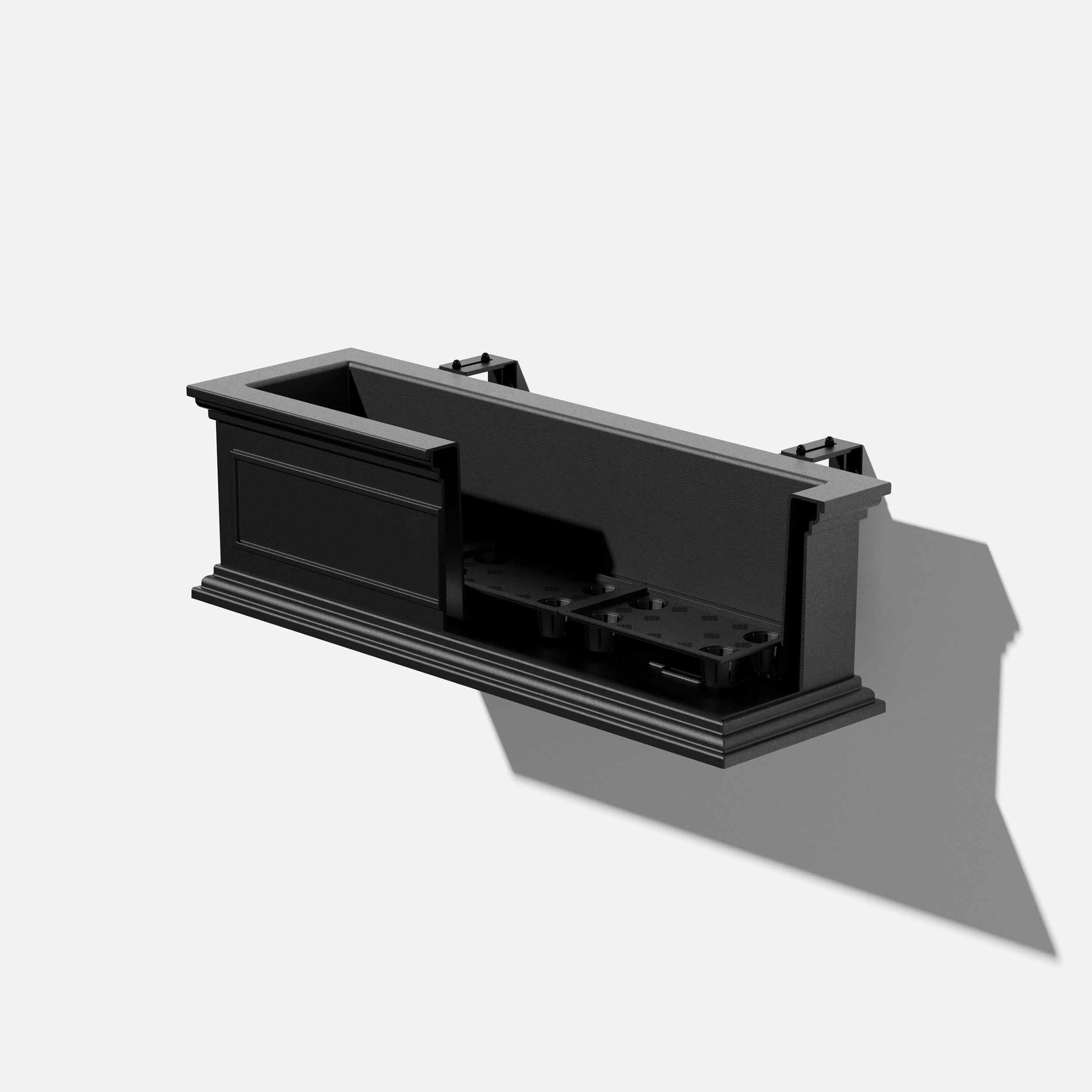 Veradek Brixton Window Box 36" Planter w/ Bracket - Black