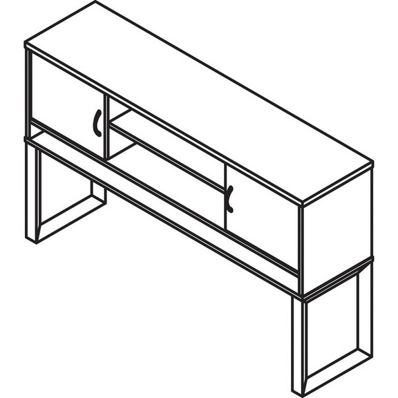 Lorell Walnut Laminate Freestanding Hutch