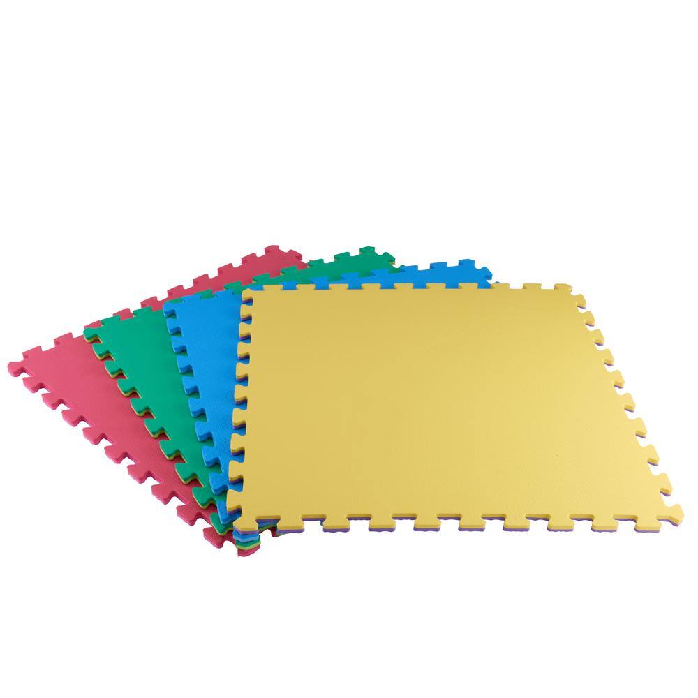 TrafficMaster Primary Pastel 24 in. W x 24 in. L x 0.5 in. Thick Foam Exercise\Gym Flooring Tiles (4 Tiles\Case) (16 sq. ft.) 24121HDUS