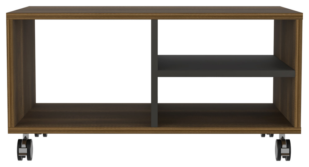 Coffee Table Hennessy  Four Casters  Three Shelves   Walnut / Black   Transitional   Coffee Tables   by We Have Furniture  Houzz