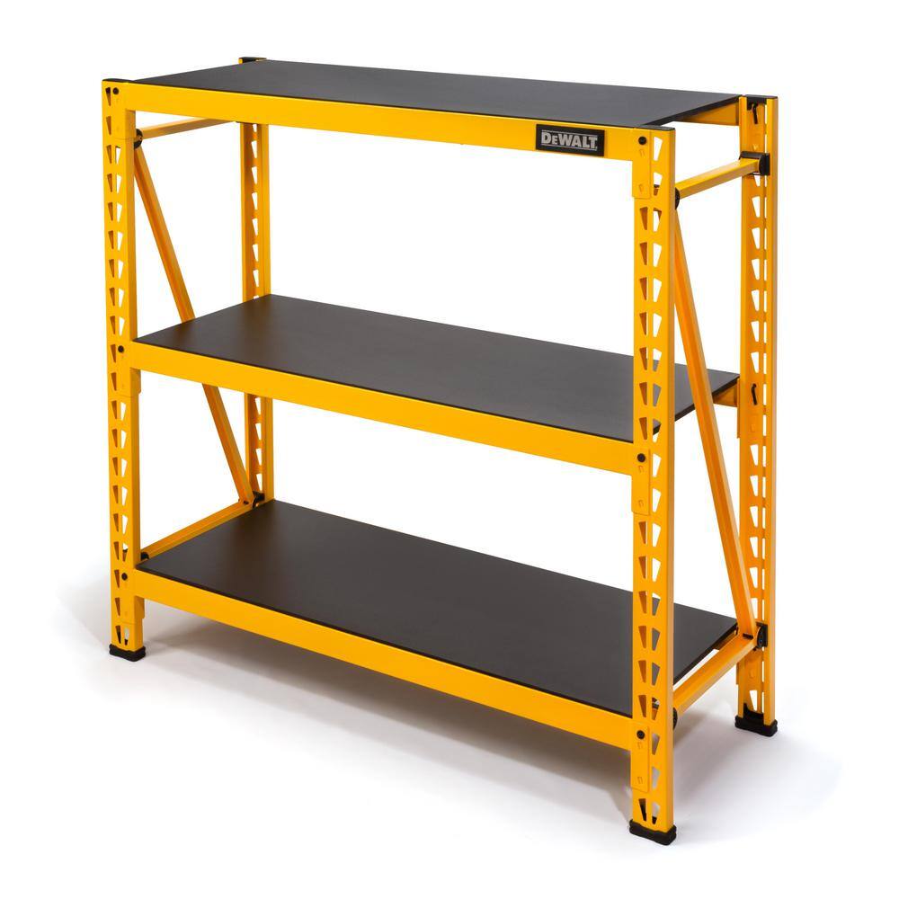 DEWALT DXST4500 Yellow 3-Tier Steel Garage Storage Shelving Unit (50 in. W x 48 in. H x 18 in. D)