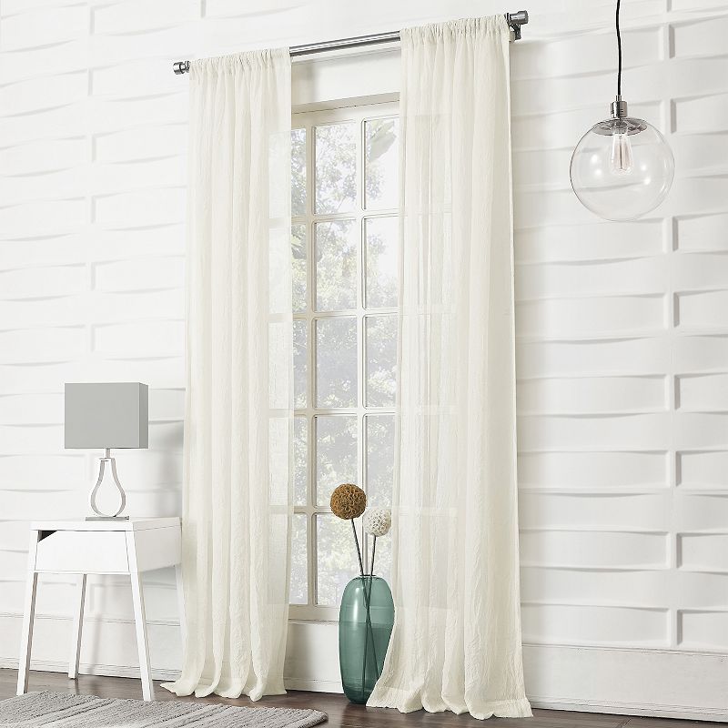 No. 918 Lourdes Crushed Sheer Rod Pocket Single Curtain Panel