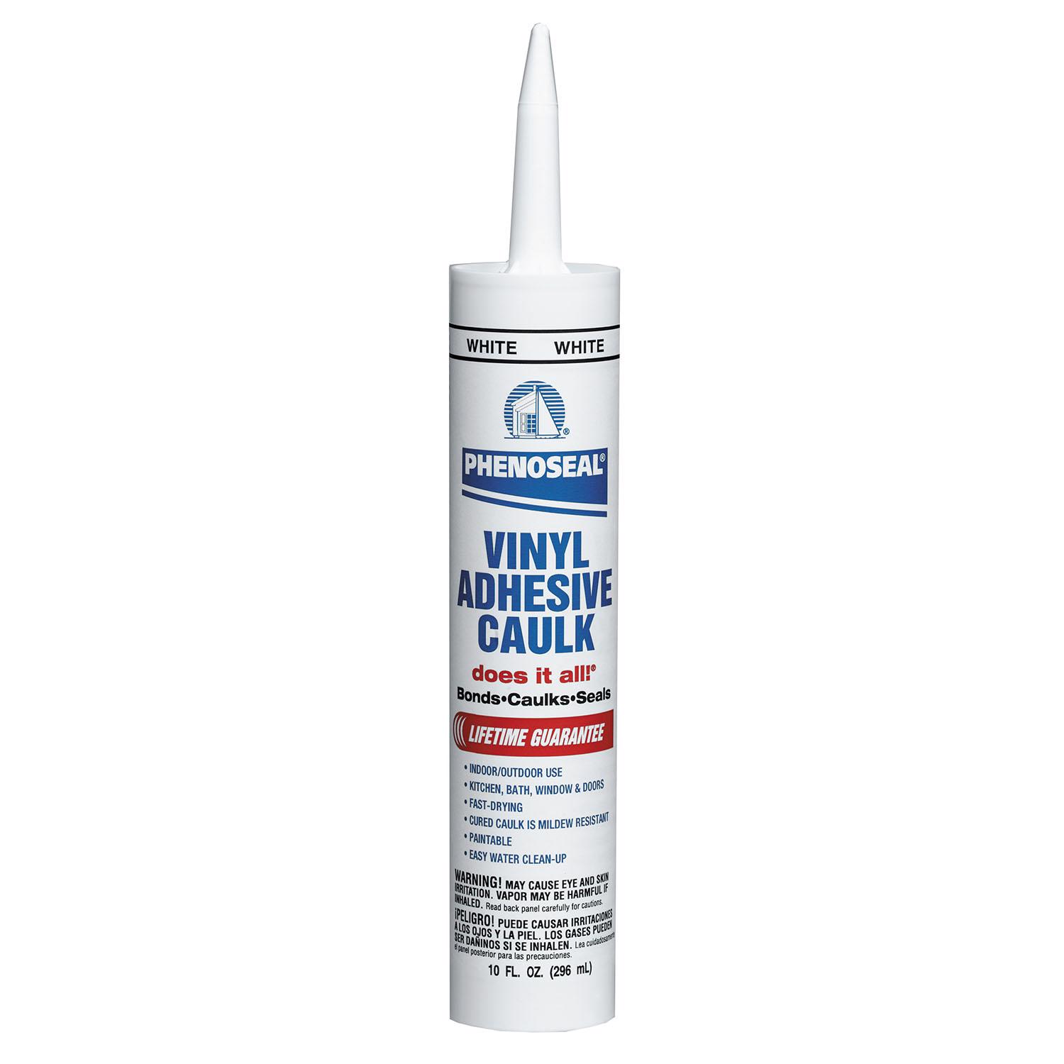 Phenoseal Does It All White Vinyl Kitchen and Bath Adhesive Caulk 10 oz