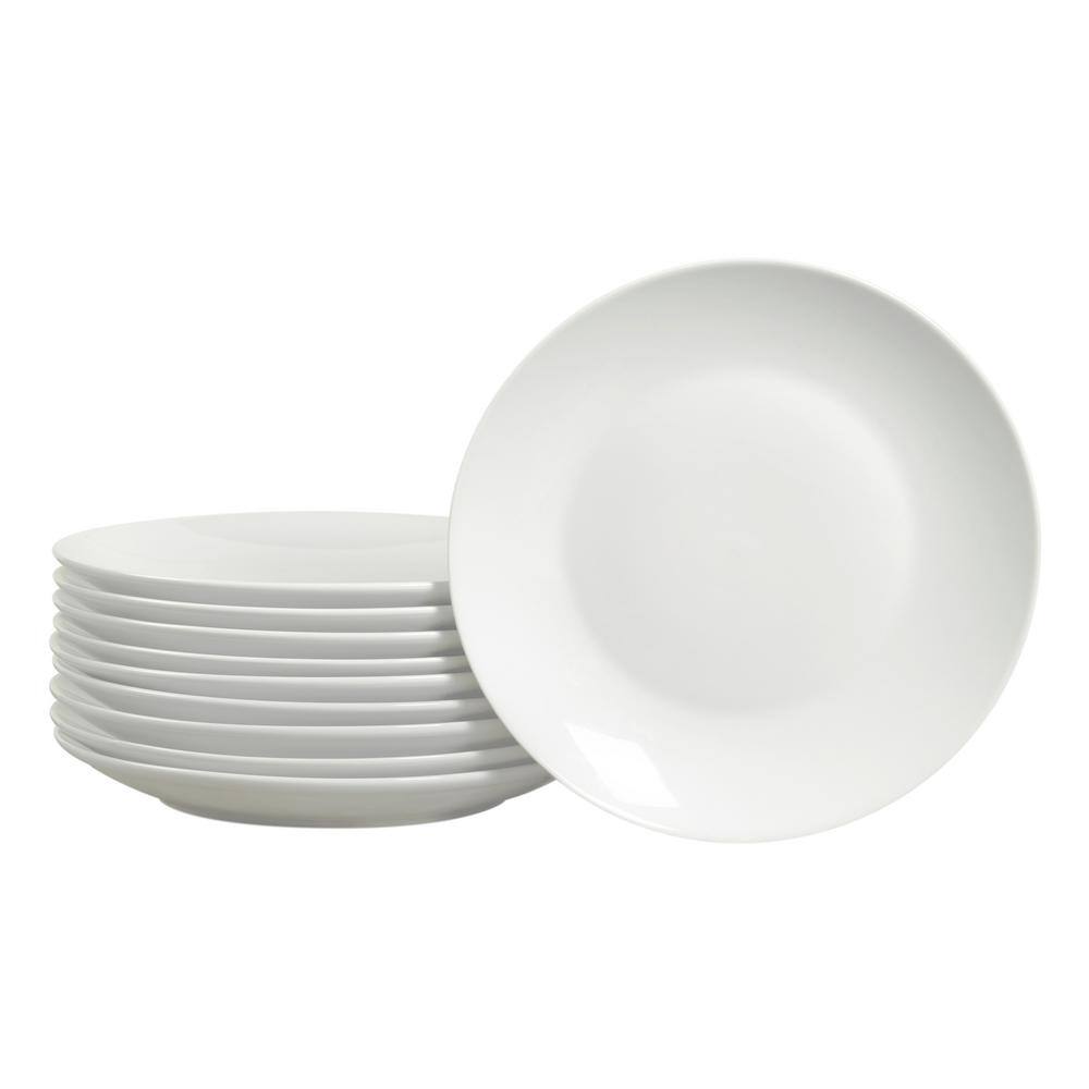 Tabletops Gallery Stoneware White Round Salad Plates (Set of 10) TTU-P7231-EC