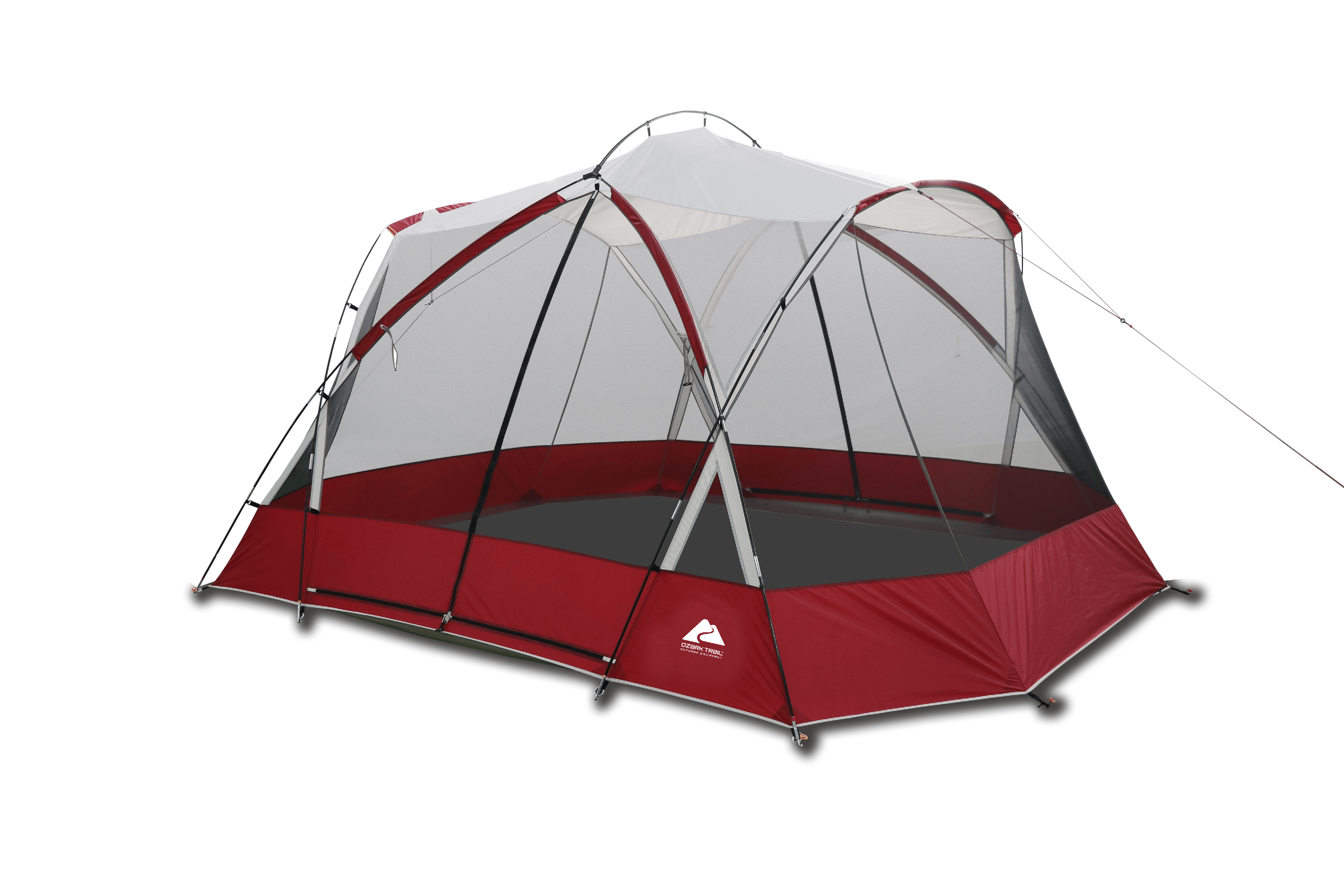 Ozark Trail 13X11 Screen House Tent with Two Large Entrances， Red， 1-Room