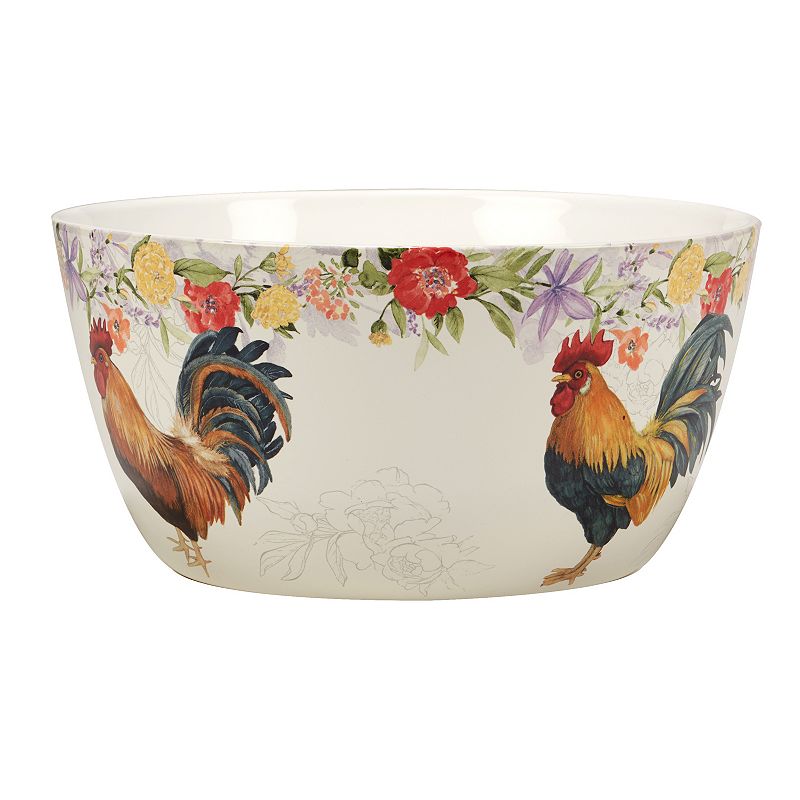 Certified International Floral Rooster Deep Bowl