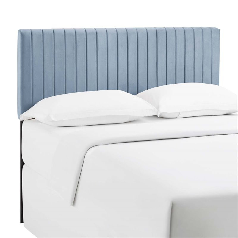 Modway Keira Velvet King California King Headboard in Light Blue   Transitional   Headboards   by Homesquare  Houzz