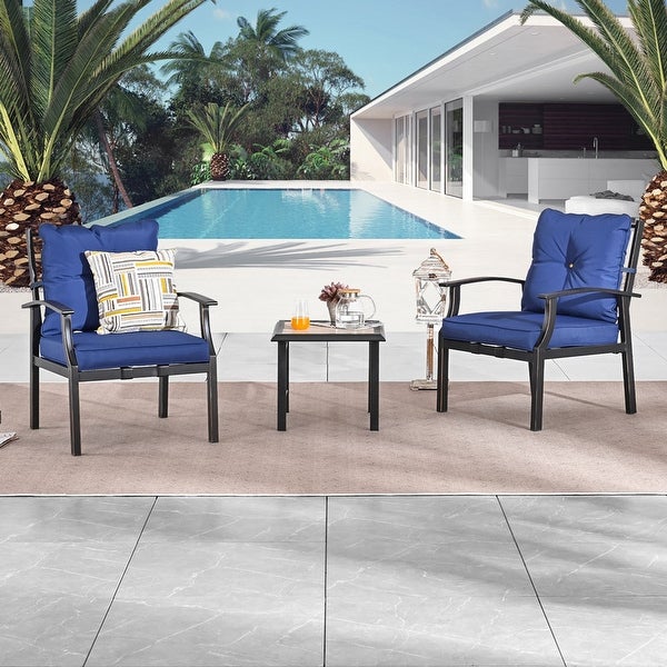 Y23 Patio Festival Outdoor Metal Seating Group with Cushions - Overstock - 37099228