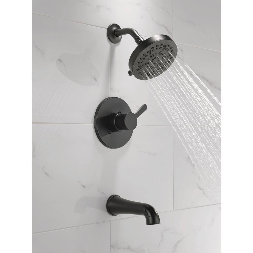 Delta Greydon Single-Handle 5-Spray Tub and Shower Faucet in Matte Black (Valve Included) 144860-BL