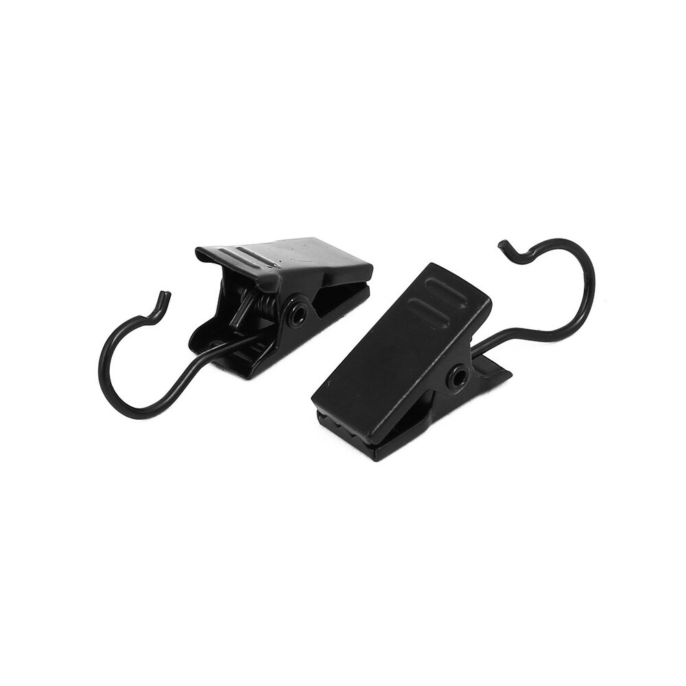 Drapery Curtain Picture Spring Loaded Sawtooth Hanging Hooks Clips Black 10pcs