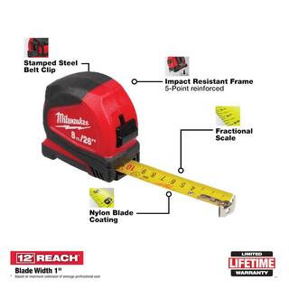 MW 8 m26 ft. Compact Tape Measure 48-22-6626