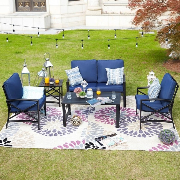 PATIO FESTIVAL 4Person Outdoor Conversation Set with Cushions