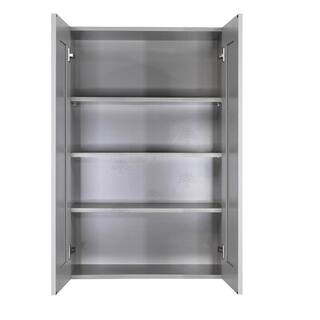 LIFEART CABINETRY Anchester Assembled 30x42x12 in. Wall Cabinet with 2 Doors 3 Shelves in Light Gray AAG-W3042