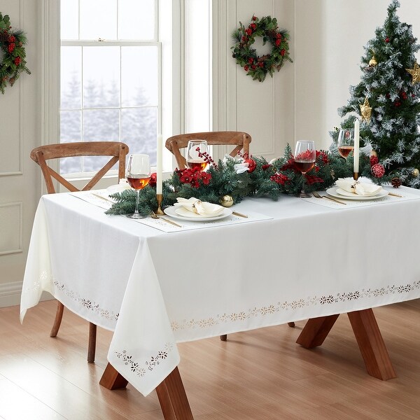 Poinsettia Noel Laser Cut Tablecloth