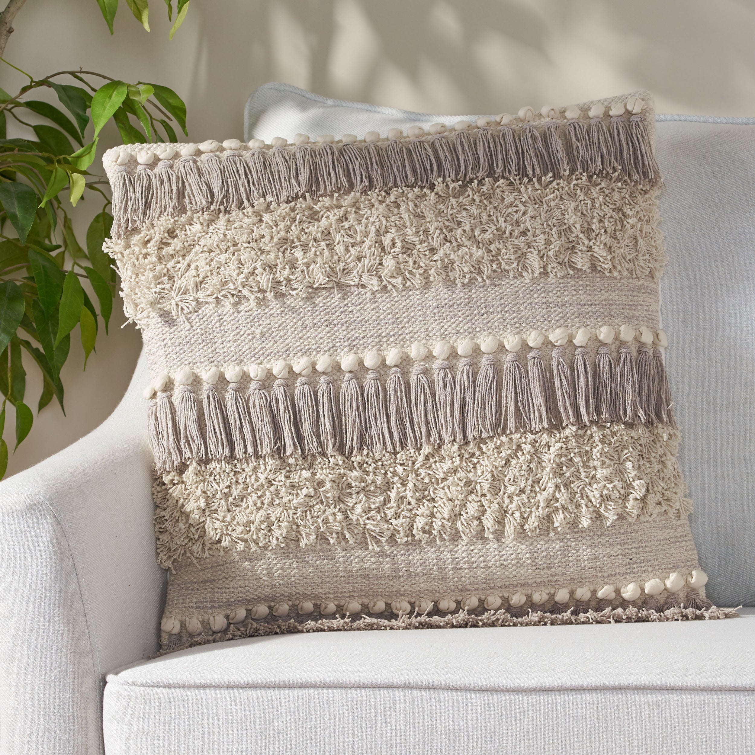 Klaira Hand-Loomed Boho Throw Pillow